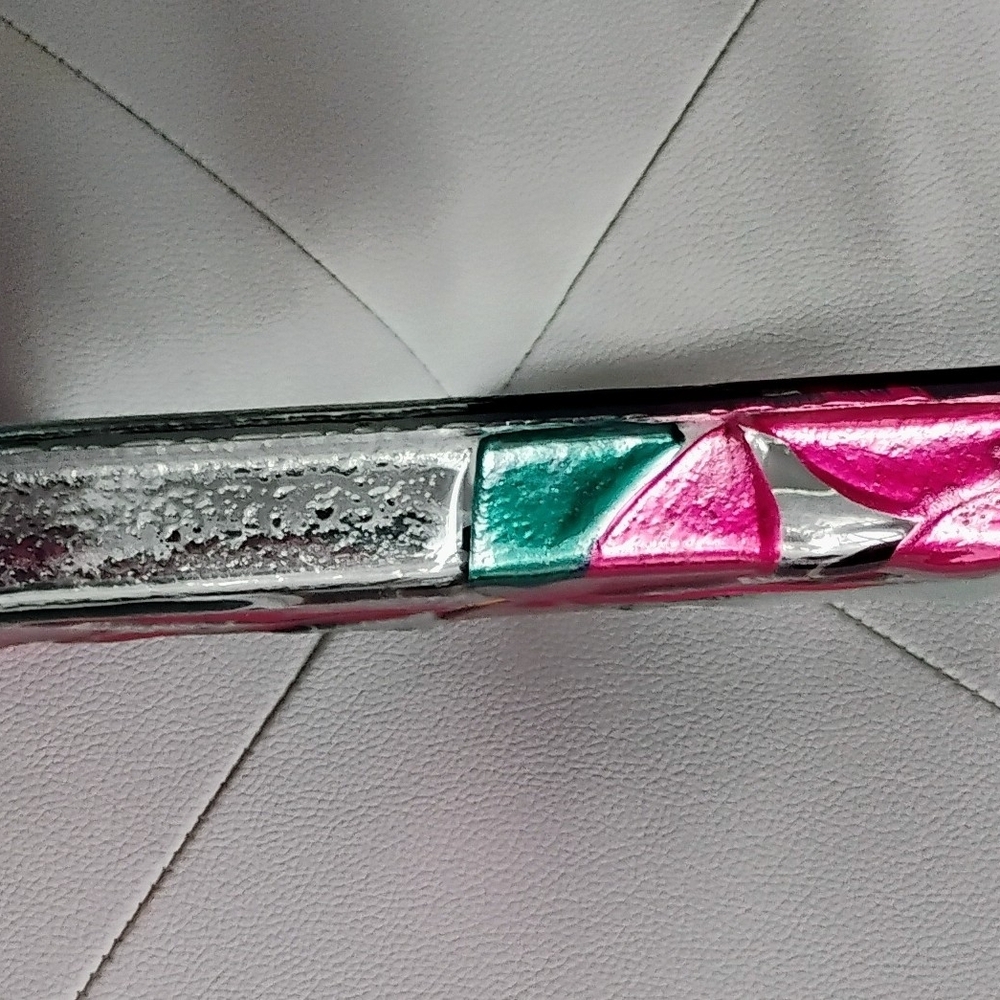 Glass Decorative Tray with Red and Green Poinsettia Design - Picture 3 of 3